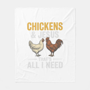 Chickens And Jesus Vintage Farm Faith Shirt_1 Fleece Blanket