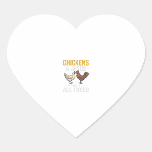Chickens And Jesus Vintage Farm Faith Shirt_1 Heart Sticker