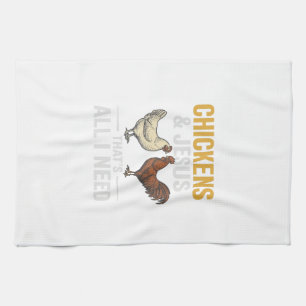 Chickens And Jesus Vintage Farm Faith Shirt_1 Kitchen Towel