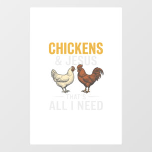 Chickens And Jesus Vintage Farm Faith Shirt_1 Window Cling