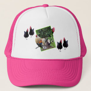 Chickens And Rooster Peekaboo, Trucker Hat