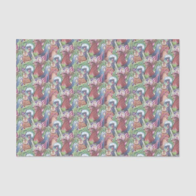 Chickens and Wine Tissue Paper (Front)