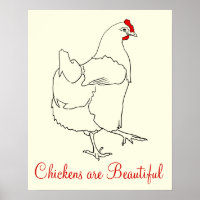 Chickens are Beautiful Drawing Cute Animal Art