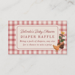 Chickens Barn Charming Farm Shower Diaper Raffle Enclosure Card