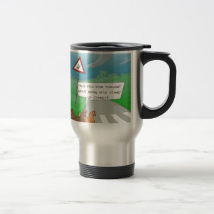 Chickens Crossing Road Funny Cartoon Travel Mug