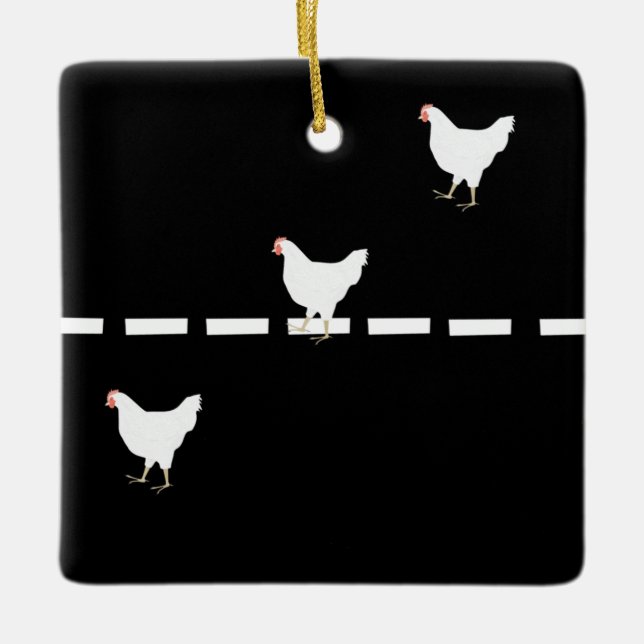 Chickens Crossing the Road Ornament (Front)