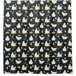 Chickens Dreaming in the Coop in Black