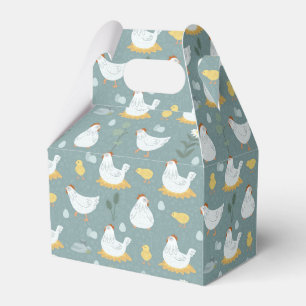 Chickens Dreaming in the Coop in Teal  Favor Box