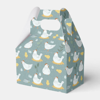 Chickens Dreaming in the Coop in Teal  Favor Box