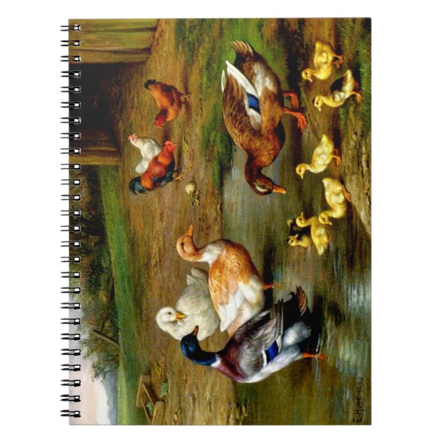 Chickens, Ducks And Ducklings At The Farm Notebook (Front)