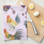 Chickens & Eggs Barnyard Farm Country Watercolor Kitchen Towel<br><div class="desc">Decorate your kitchen with this cute towel. Makes a great housewarming or anniversary gift! 
You can customize it and add text too.
Check my shop for lots more colours and patterns plus matching kitchen stuff!</div>