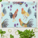 Chickens & Eggs Barnyard Farm Country Watercolor  Kitchen Towel<br><div class="desc">Decorate your kitchen with this cute towel. Makes a great housewarming or anniversary gift! 
You can customize it and add text too.
Check my shop for lots more colours and patterns plus matching kitchen stuff!</div>