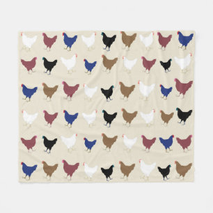 Chickens Fleece Blanket