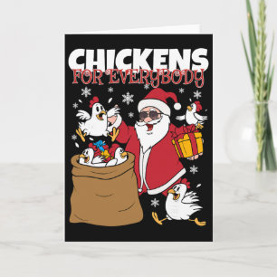 Chickens For Everybody Funny Christmas Chicken Wom Card