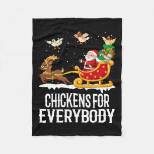 Chickens For Everybody Funny Christmas Chickens Wo Fleece Blanket