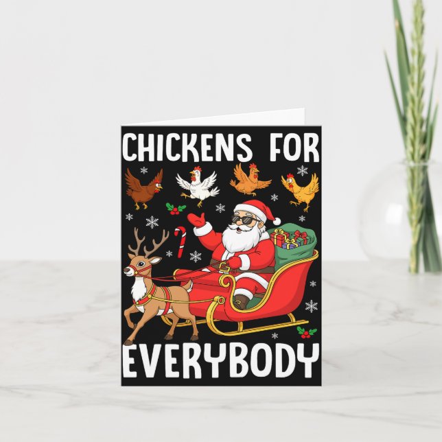Chickens For Everybody Santa Chicken Farmer Comfor Card (Front)