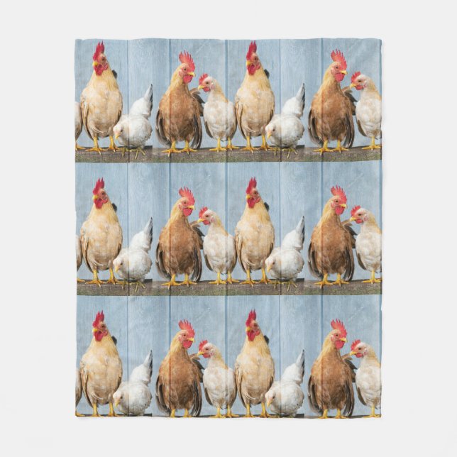 Chickens Galore Fleece Blanket (Front)