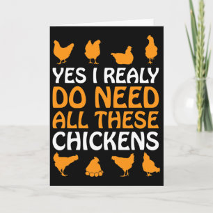 Chickens Gift Funny Farmers Chicken Lover Gift  Card