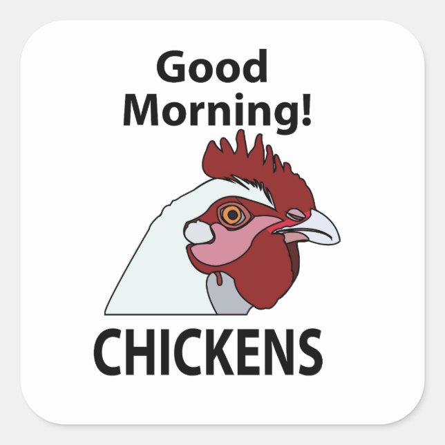 Chickens Good Morning Funny Chicken  Square Sticker (Front)