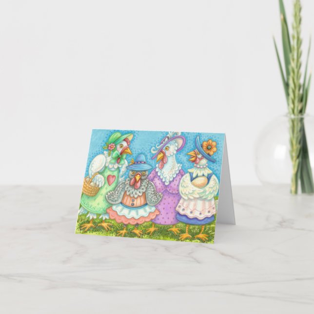 CHICKEN'S HEN PARTY NOTE CARD Blank (Front)