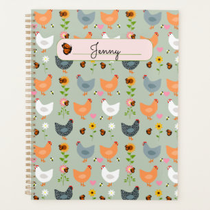 Chickens in the Flowers Personalized Planner