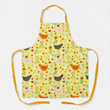 Chickens in the Garden, with Flowers, and Bugs