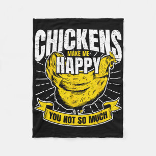 Chickens Make Me Happy - I Love Chicken Fleece Blanket