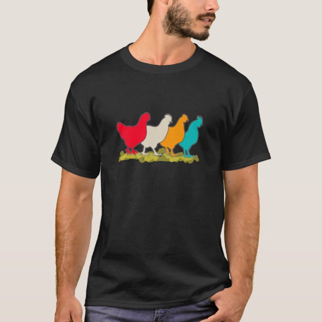 Chickens Of Different Colours T-Shirt (Front)