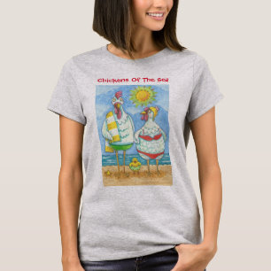 CHICKENS OF THE SEA, FUNNY CARTOON T-SHIRT
