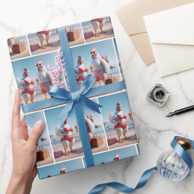 Chickens On The Beach Wrapping Paper (Gifting)