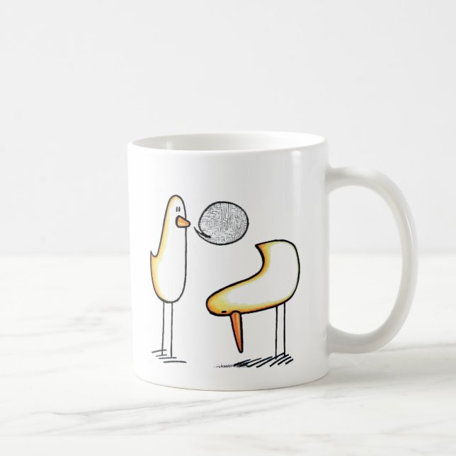 Chickens on White Mug (Right)