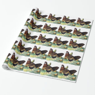 Chickens Vintage Animal Wrapping Paper