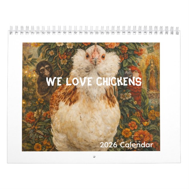 Chickens Wall Calendar Modern Norman Rockwell (Cover)