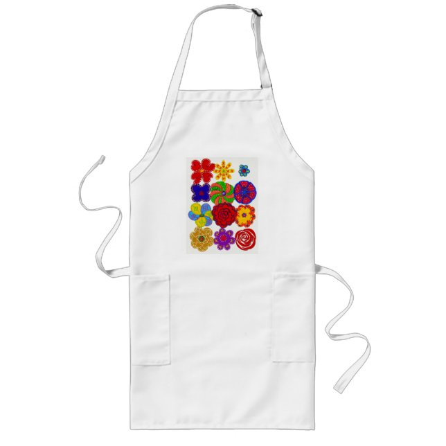 Chickie Apron Long - Flowers (Front)