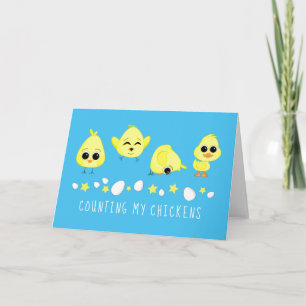 Chicks and Duckling Counting My Chickens Saying Card