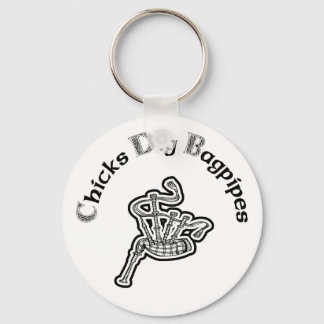 Chicks Dig Bagpipes Keychain