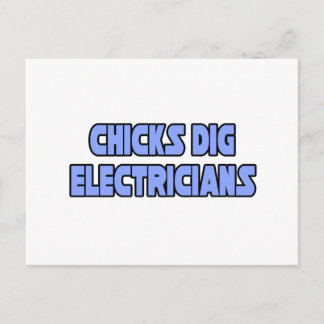 Chicks Dig Electricians Postcard