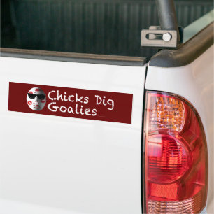 Chicks Dig Goalies bumpersticker Bumper Sticker