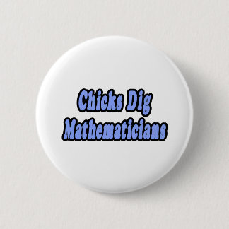 Chicks Dig Mathematicians 2 Inch Round Button