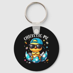 Chicks Dig Me Easter Cool Chicks Happy Easter Todd Keychain