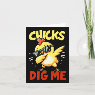 Chicks Dig Me Easter Dabbing Easter Girls Boys Kid Card