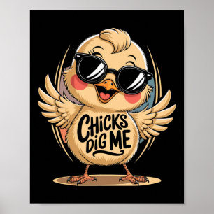 Chicks Dig Me Easter Day For Men Boys Happy Easter Poster