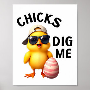 Chicks Dig Me Easter Poster