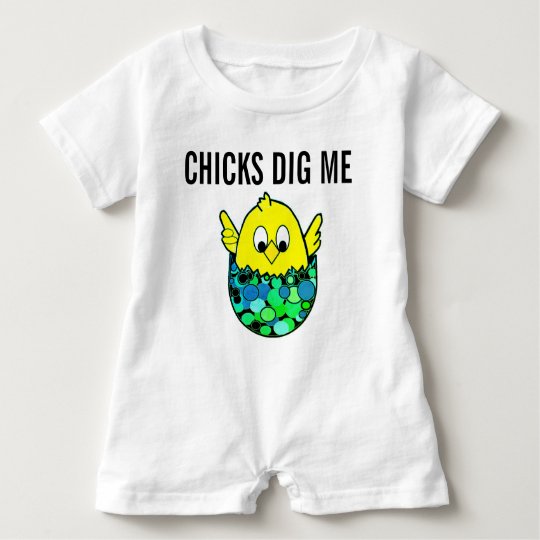 Chicks Dig Me Easter Spring Romper Egg Chick