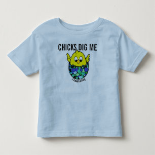 Chicks Dig Me Easter Spring Shirt Egg Blue boys