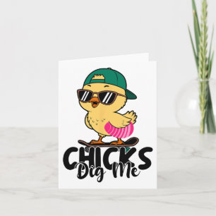 Chicks Dig Me Easter Toddler Boys Men Happy Easter Card