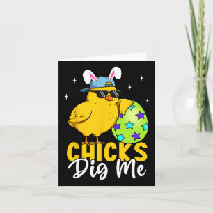 Chicks Dig Me Easter Toddler Boys Men Happy Easter Card