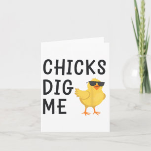 Chicks Dig Me Easter Toddler Boys Men Happy Easter Card