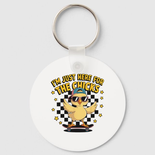 Chicks Dig Me Easter Toddler Boys Men Happy Easter Keychain (Front)