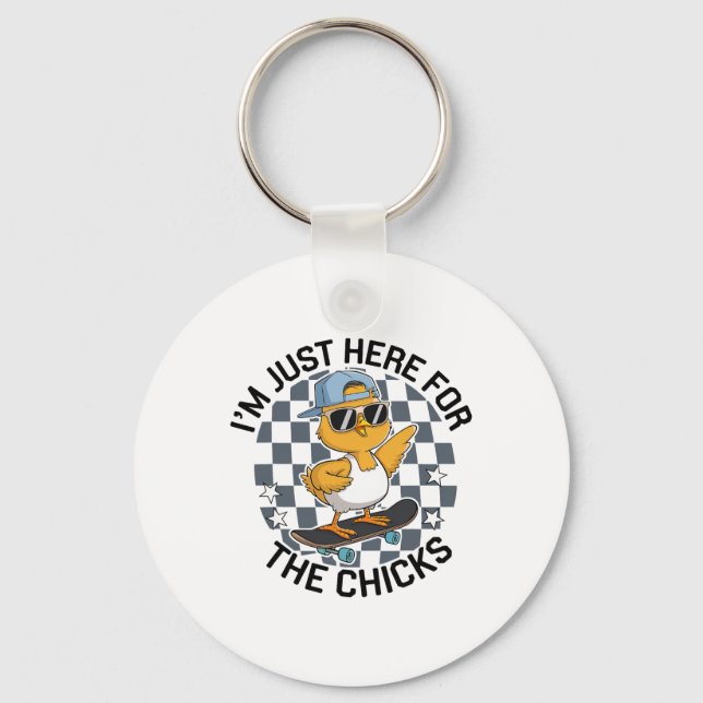 Chicks Dig Me Easter Toddler Boys Men Happy Easter Keychain (Front)